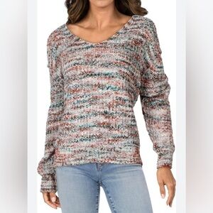 Adyson Parker Womens Marled V Neck Pullover Sweater Plus Size 3X EUC Soft Cozy